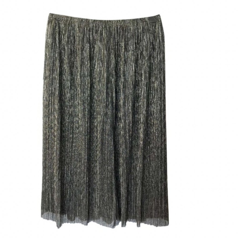 Halston Metallic Midi Skirt NWT